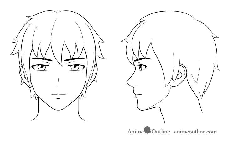 How To Draw Anime And Manga Male Head And Face Animeoutline