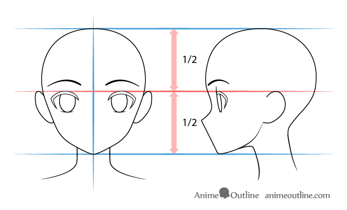 8 Step Anime Boy's Head & Face Drawing Tutorial