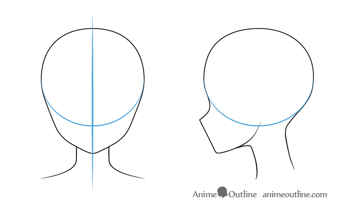 how anime to draw head a Head  How AnimeOutline Face Girl's Draw Anime to an  and
