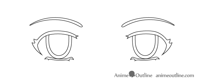 Anime eyes line drawing