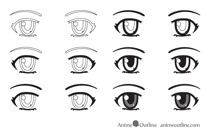 How to Draw Female Anime Eyes Tutorial - AnimeOutline