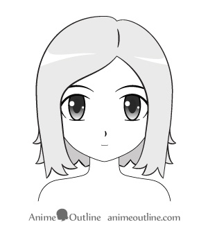 How to Draw a Manga Girl with Short Hair (Front View)