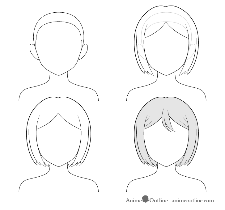 How to Draw Anime and Manga Hair - Female - AnimeOutline