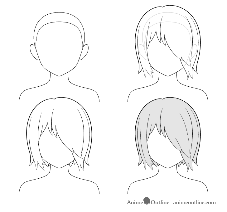 How To Draw Female Hairstyles, Anime & Manga (Basics), Pigliicorn