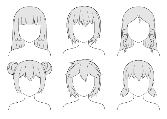 Anime Hair Drawing Lessons, Step by Step Drawing