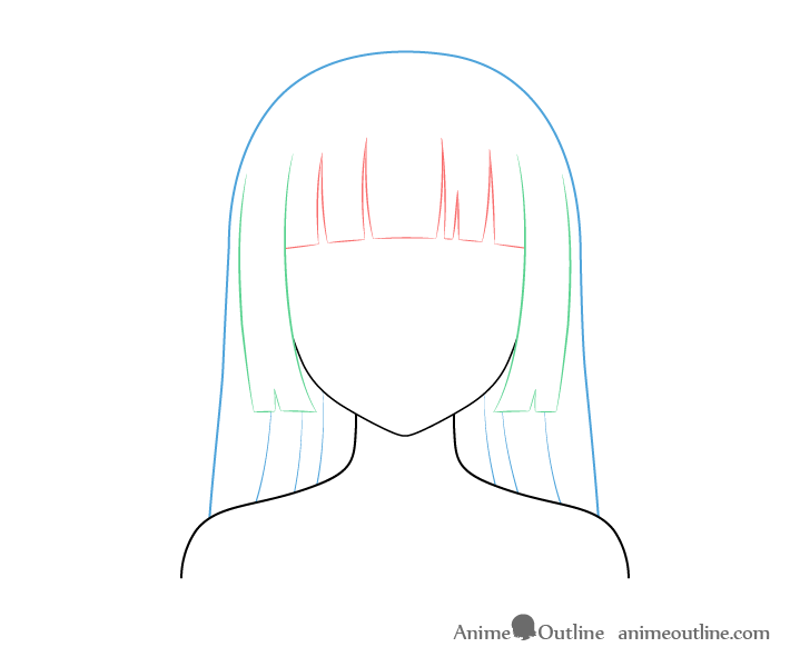 How to Draw Female Anime Hair in Pencil: Bangs, Pigtails and Ponytails