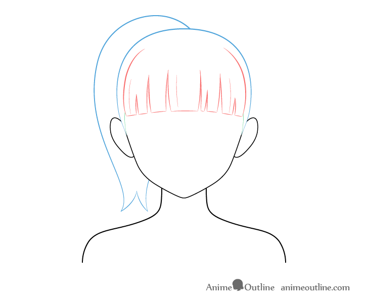 Drawing Ponytail Anime Manga Hair, Anime transparent background PNG clipart  | HiClipart