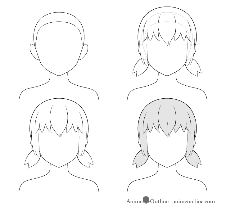 How To Draw Anime And Manga Hair Female Animeoutline