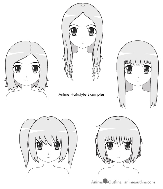 ejemplos de cómo dibujar cabello anime y manga