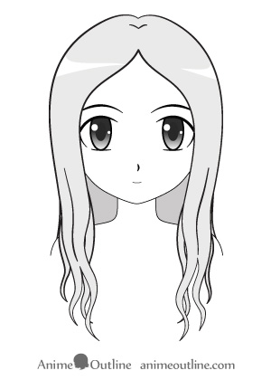 How to Draw a Manga Girl with Long Hair (Front View)