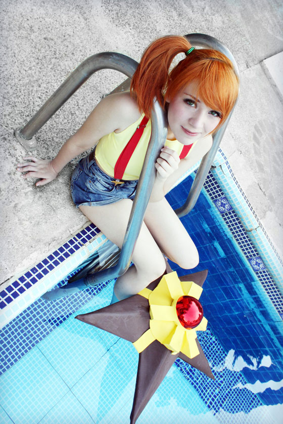 cosplay of Misty from Pokemon sitting down