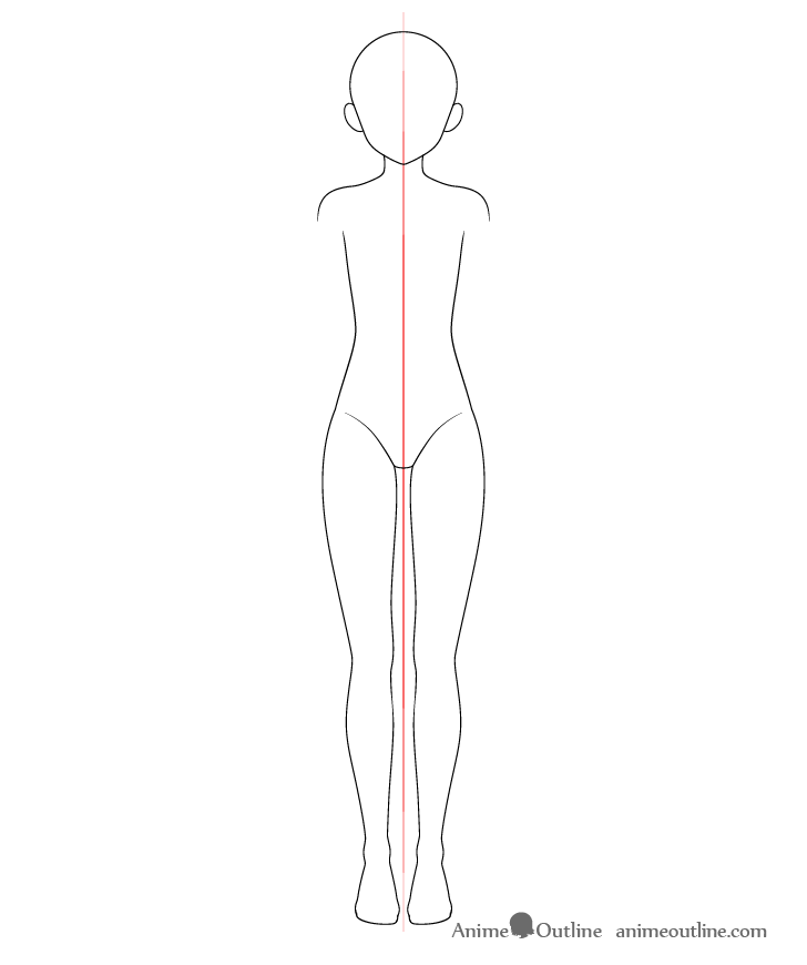 Anime girl body feet drawing