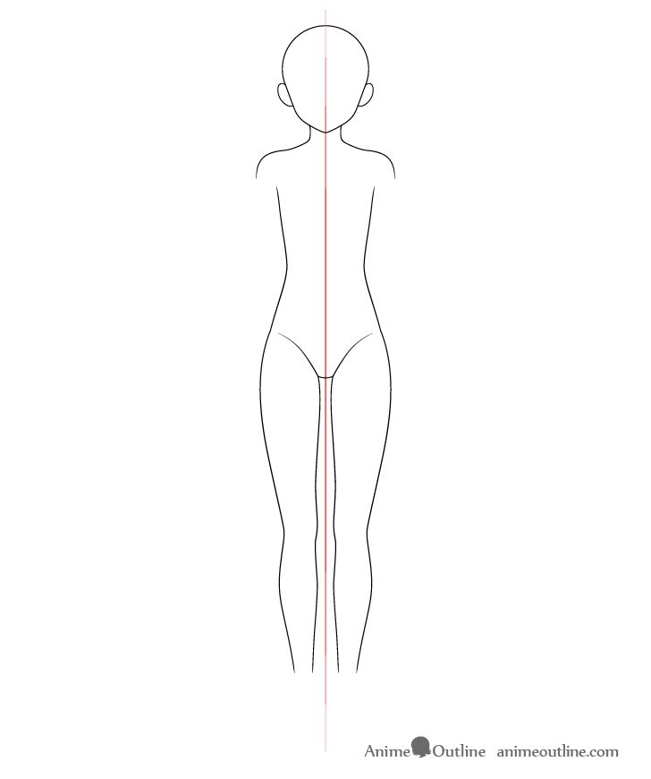 Anime girl body lower legs drawing