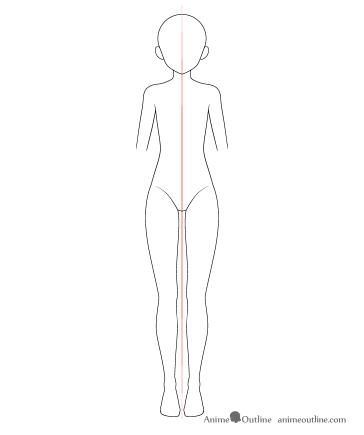 Anime girl body upper arms drawing