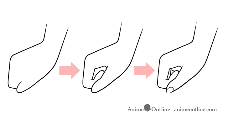 Anime girl hands drawing step by step