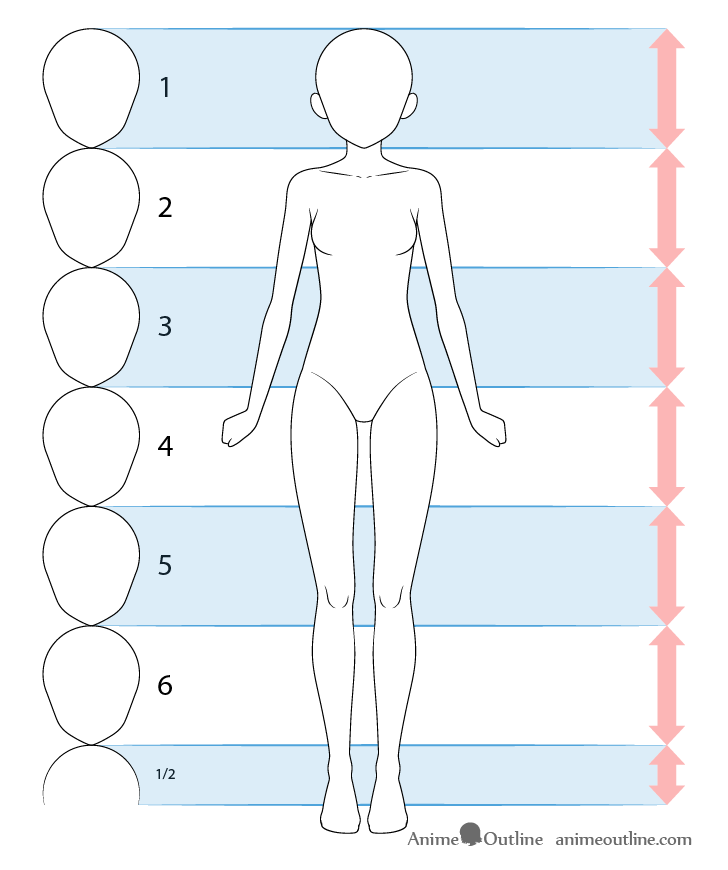 How to draw anime girl for beginners without circle (easiest way)