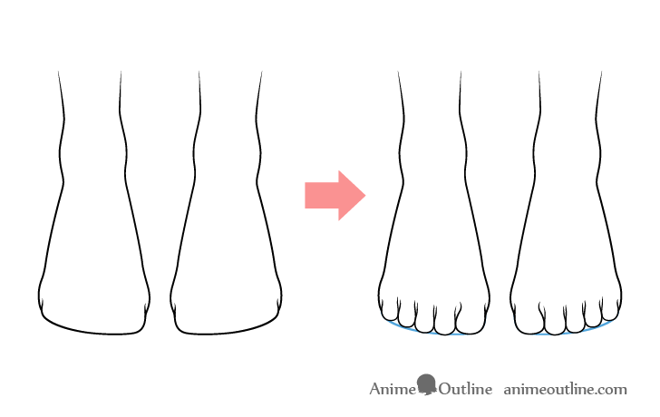 Anime girl toes drawing