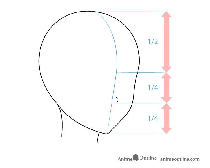 How to Draw the Head and Face – Anime-style Guideline Side View Drawing  Tutorial – Mary Li Art