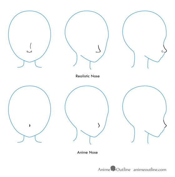 how to draw a female nose step by step