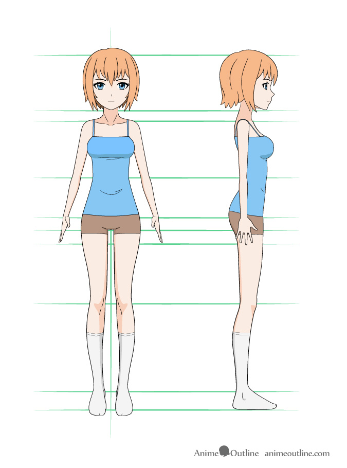 How To Draw Anime Girl Body Step By Step Tutorial Animeoutline