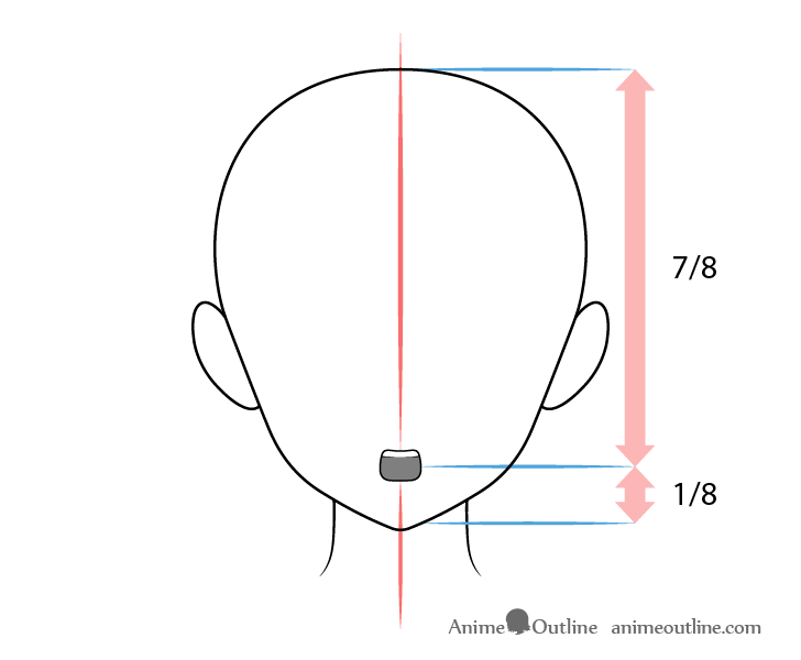 Anime mouth curious expression on head drawing