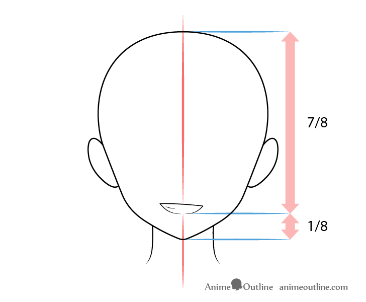 Anime mouth grinning expression on head drawing