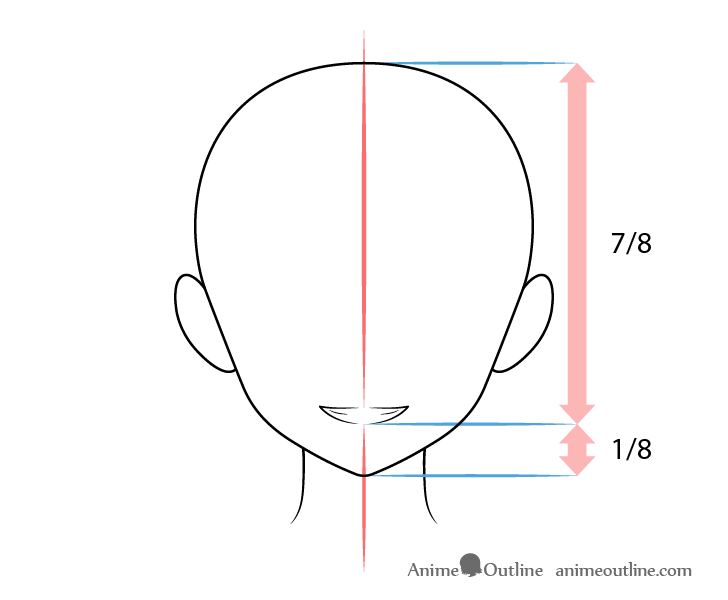 Anime mouth smiling expression teeth showing on head drawing