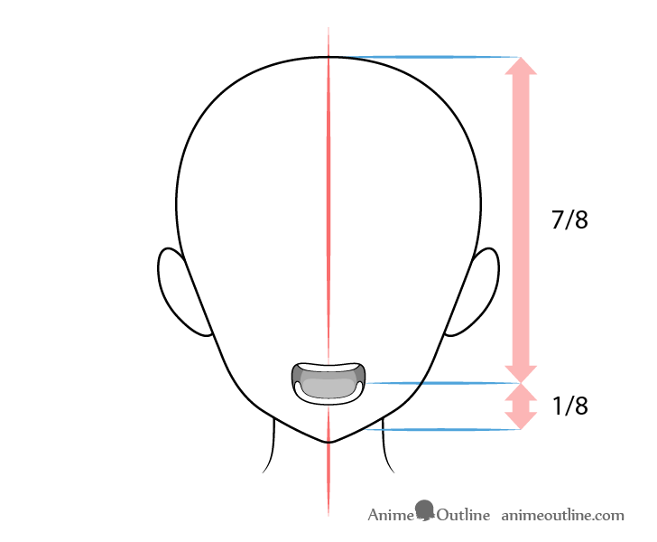 Anime yelling mouth on head drawing