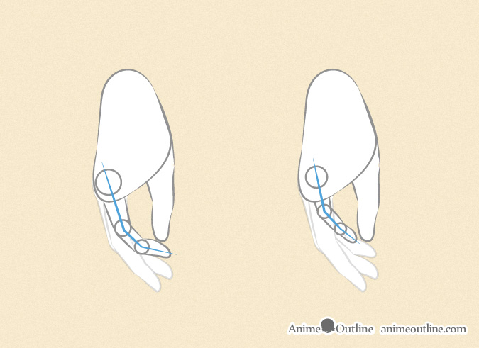 Drawing anime hands side ring and little finger