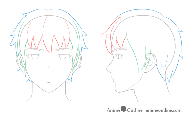 Cabelo masculino anime  Drawings, Anime drawings, How to draw hair