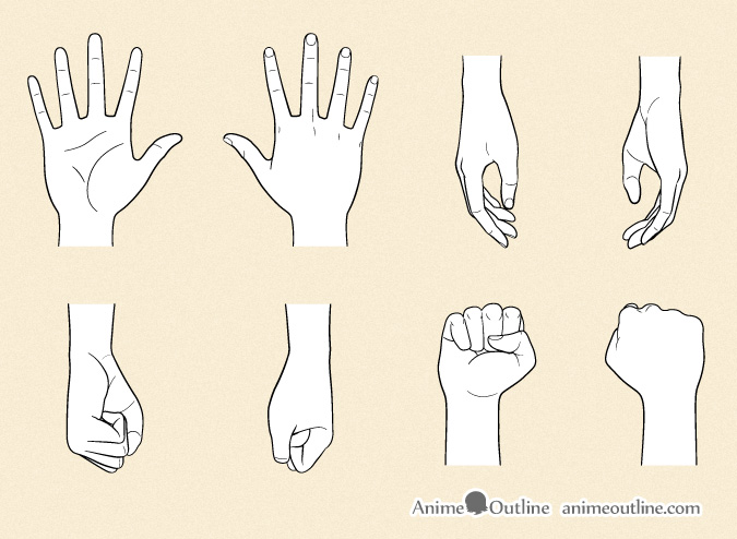 How to Draw Anime Hands Step by Step - AnimeOutline