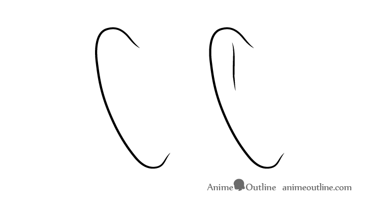 Anime ear drawing step by step back view