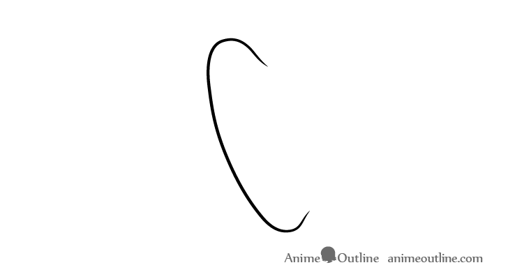 Anime ear simple drawing back view