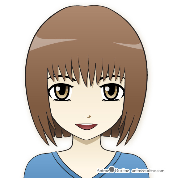 Anime style drawing of a girl