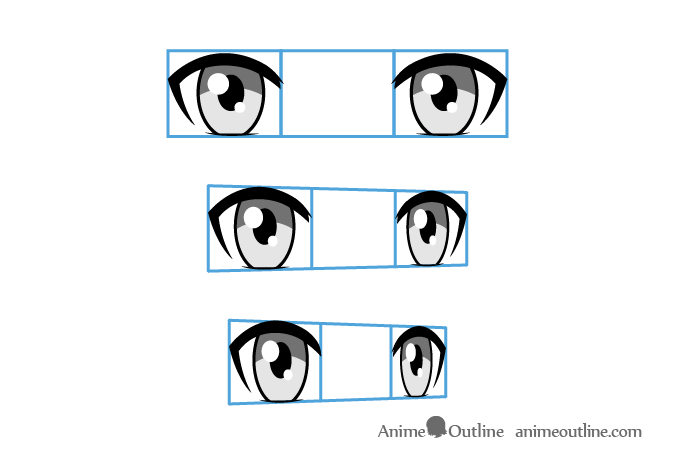 Anime eyes different angles