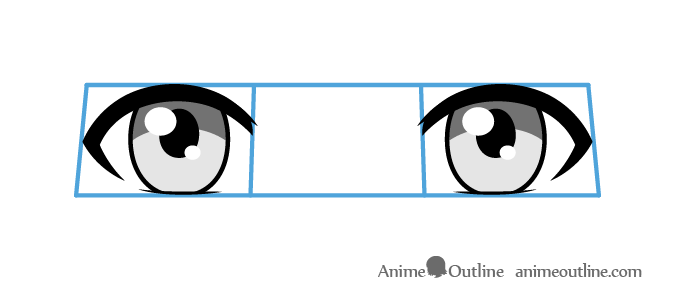 Anime eyes bottom up view