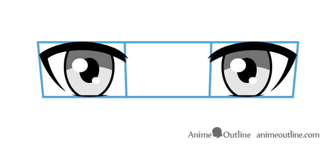 Anime eyes top down view