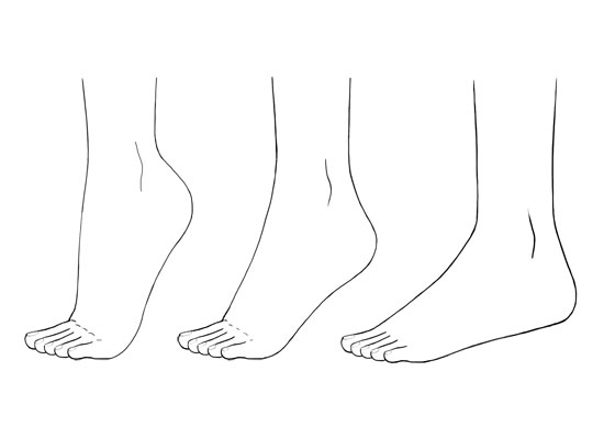 Ainime foot different positions