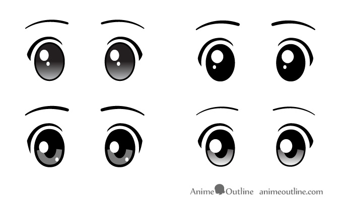 How to draw Anime Boy's Eyes - 6 different types 