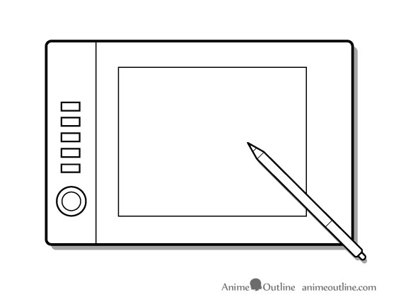 Drawing on graphics tablet sketch Royalty Free Vector Image