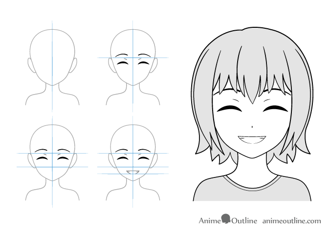 Featured image of post How To Draw Anime Face Expressions : Wen drawing the head in the front view first draw a vertical line (this will be the middle of the head).