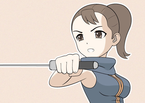 Manga style ninja girl