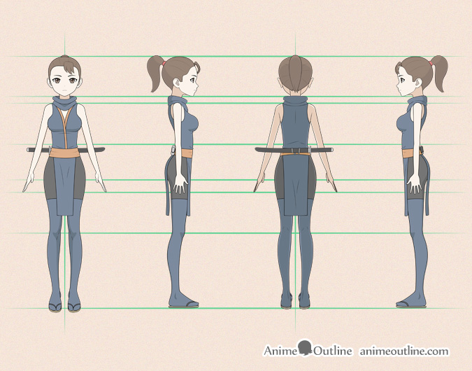 Manga or anime character design colour