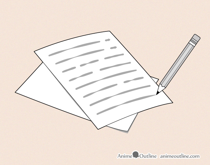 Anime notes drawing