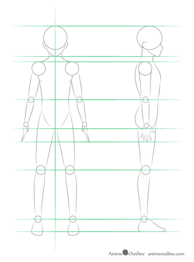 How to draw Anime Body and poses (Tutorial) From Basic Anatomy, Easy Anime  sketch