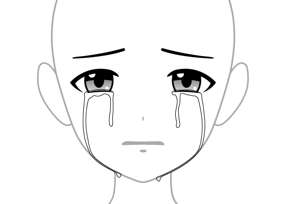 Crying anime eyes