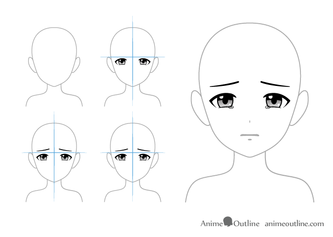4 Ways to Draw Crying Anime Eyes & Tears - AnimeOutline