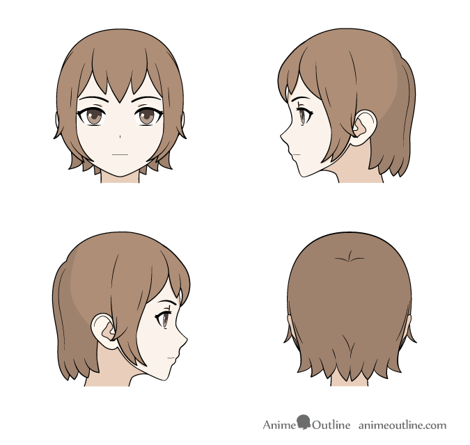 How to Draw a Manga Girl with Short Hair (Front View)