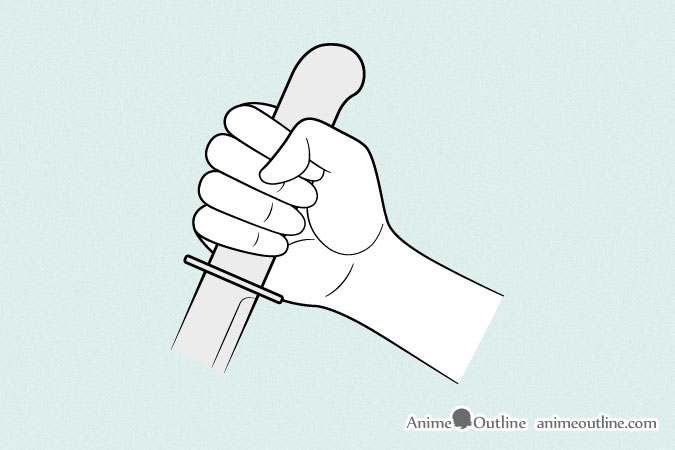 How to Draw Anime or Manga Hand Holding a Knife.