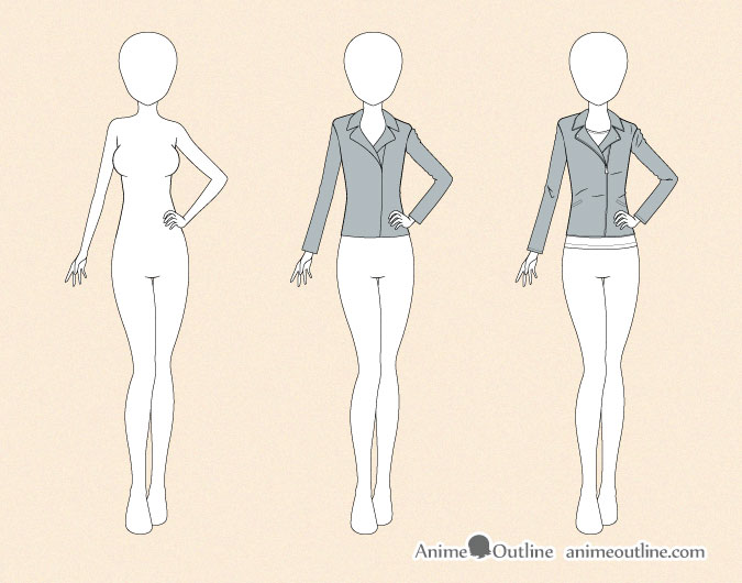 Anime Clothes Drawing  How To Draw Anime Clothes Step By Step